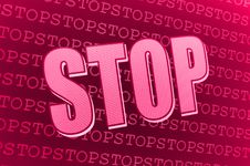 Red Pink Stop Sign Royalty Free Stock Photography