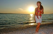 Beautiful Woman At The Beach Royalty Free Stock Photo Beautiful Woman At The Beach Royalty Free Stock Photo