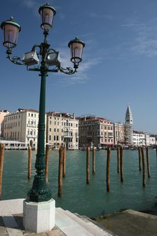 Mooring Posts In The Grand Canal, Venice Stock Image Mooring Posts In The Grand Canal, Venice Stock Image