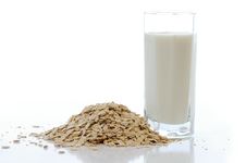Oat Flakes With The Milk Stock Photo