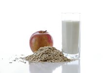 Oat Flakes And The Apple Stock Photos