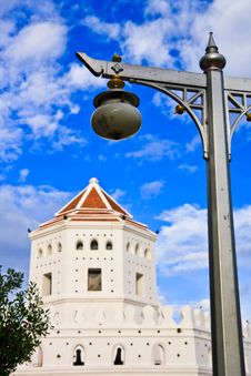 Old Fortress And Old Lamp In Thailand Stock Photo