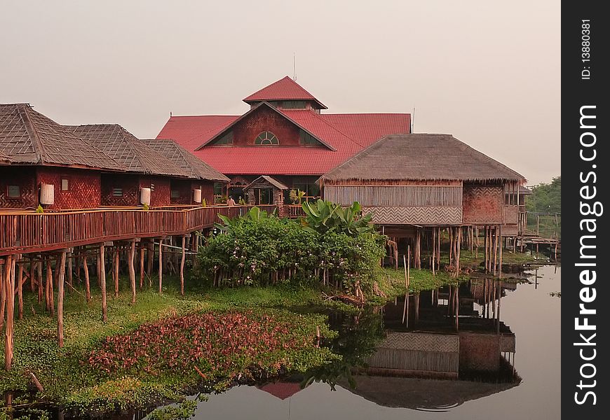 Sea Inle with a house on the water