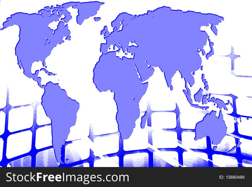 World map purple grunge art background style