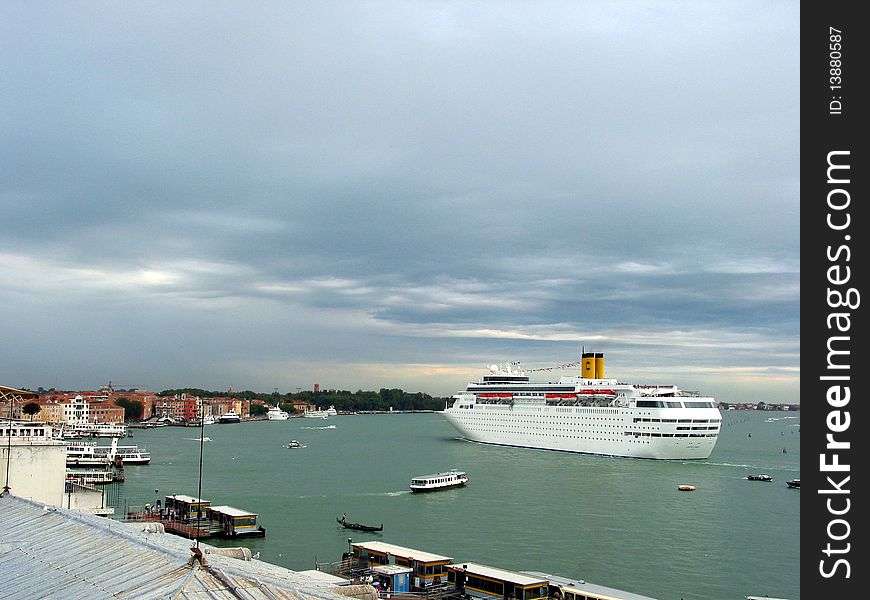 Cruise ship in Venice Italy. Cruise ship in Venice Italy