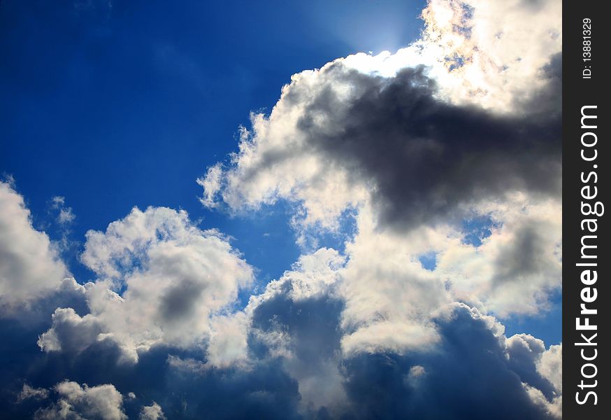 Cloudscape. Close up of the cloudy sky.