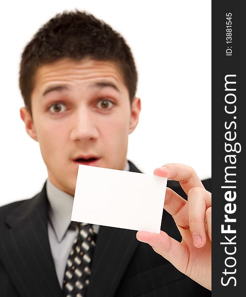 Businessman with card