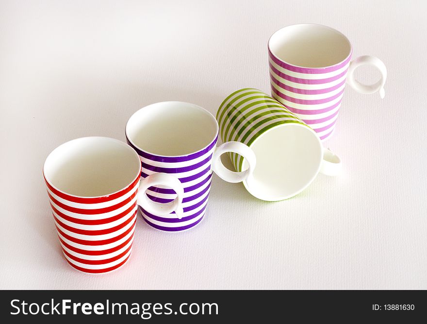 Cups for milk colored stripes