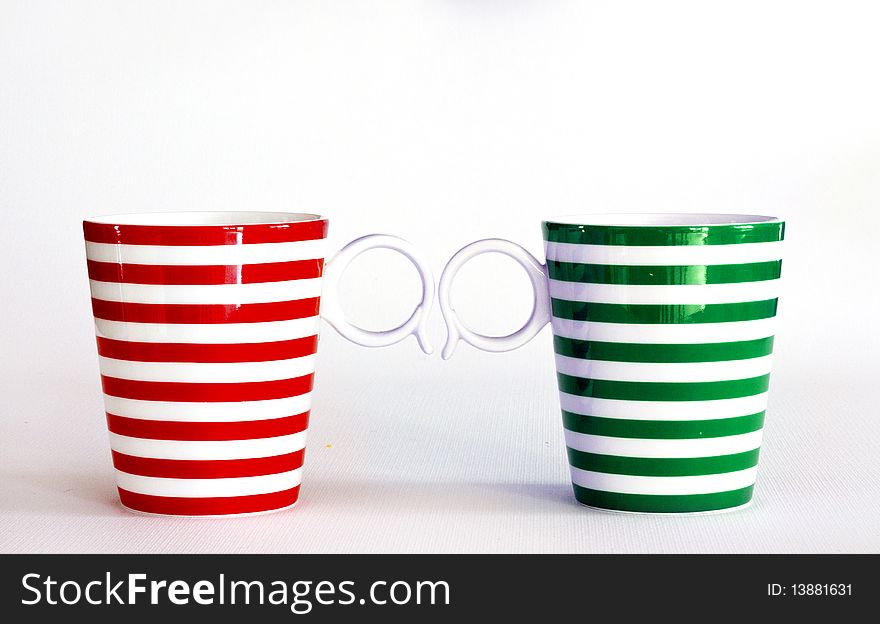 Cups for milk colored stripes