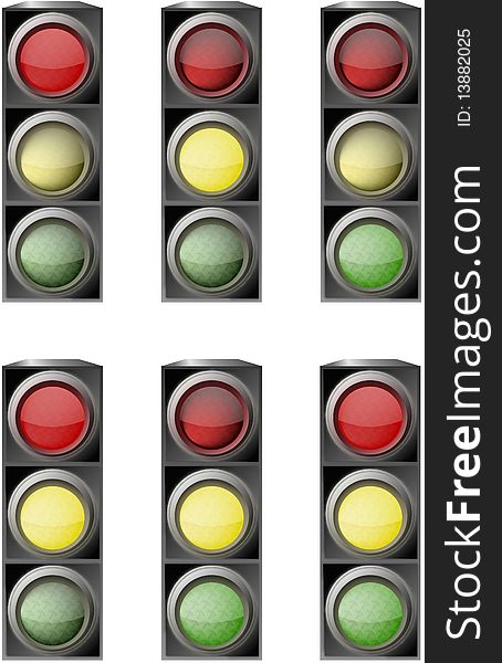 Traffic lights in various combinations
