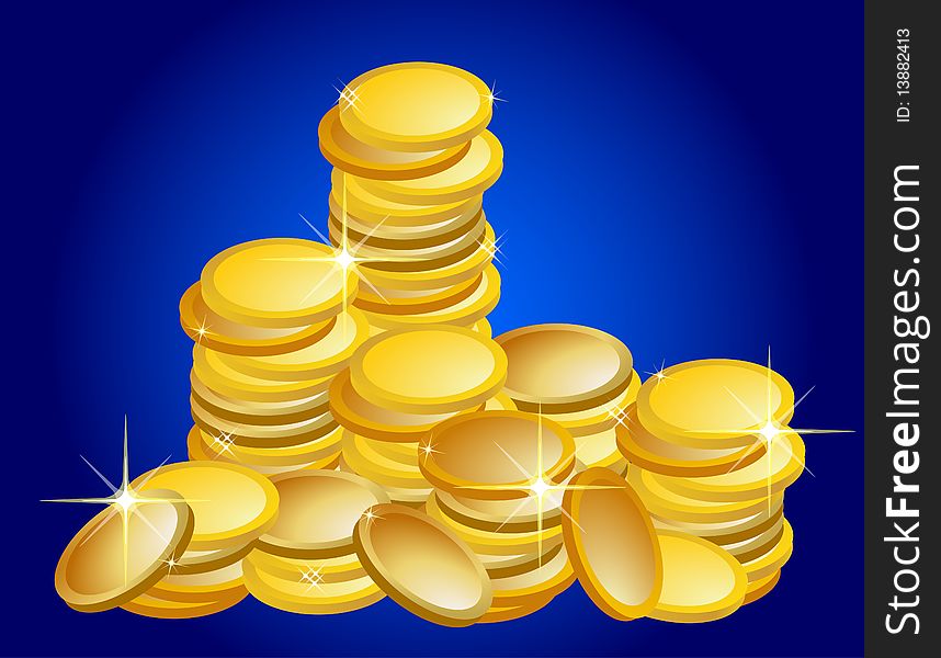Illustration of a Golden Coins