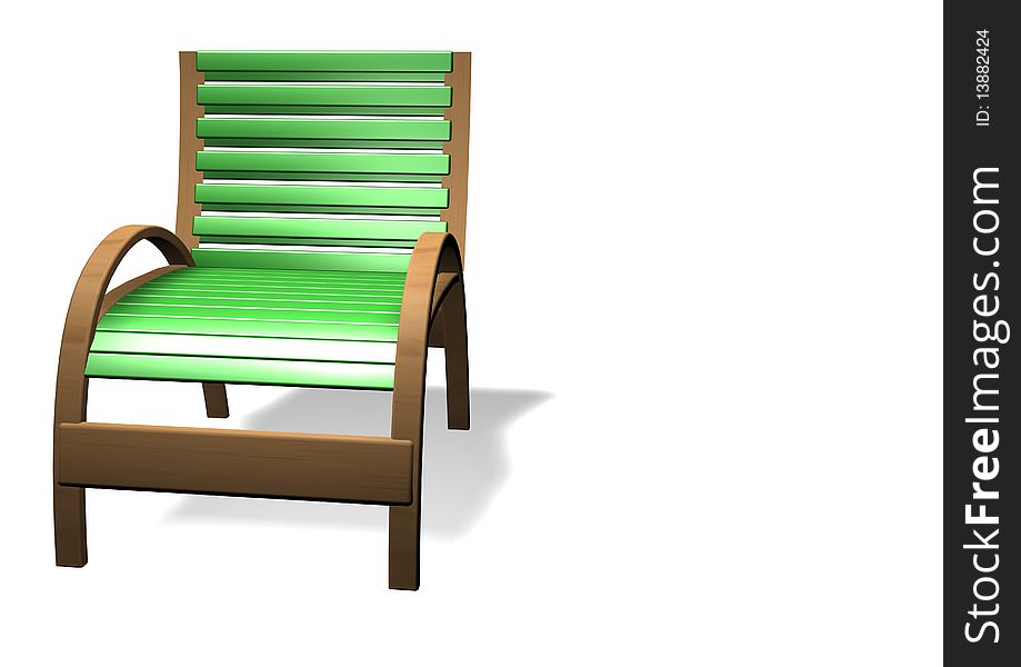 3D rendered deck chair, can be used for print or web