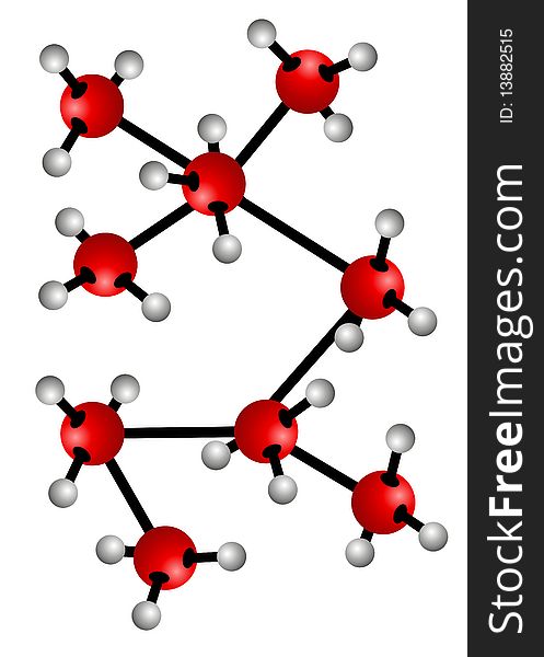 Illustration of molecule on white background