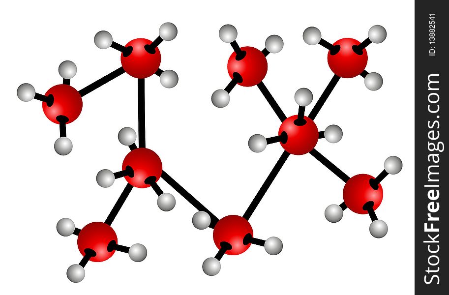 Illustration of a molecule on white background