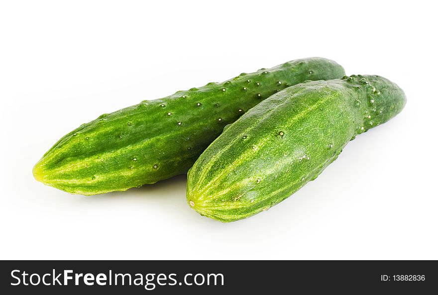 Cucumbers on a white background