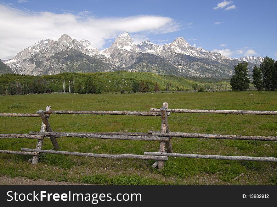 View of the grand teton mountains in wyoming. View of the grand teton mountains in wyoming