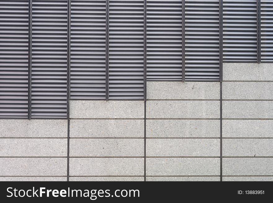 External gray wall building as decoration or design, separate as grid and block. External gray wall building as decoration or design, separate as grid and block.
