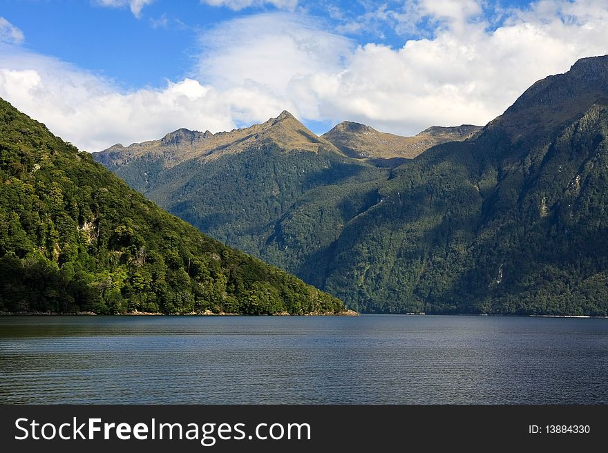 Sunny day at Doubtful Sound, New Zealand South Island. Sunny day at Doubtful Sound, New Zealand South Island.