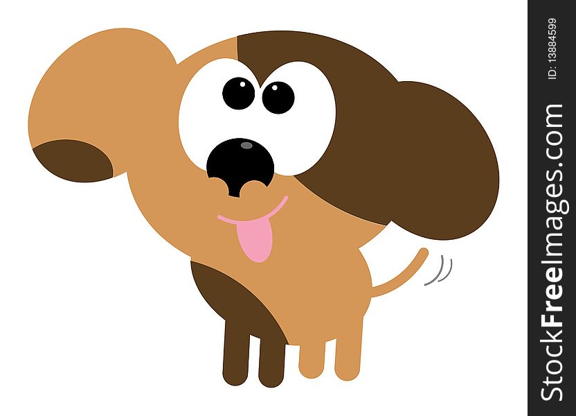 Puppy Dog on white illustration