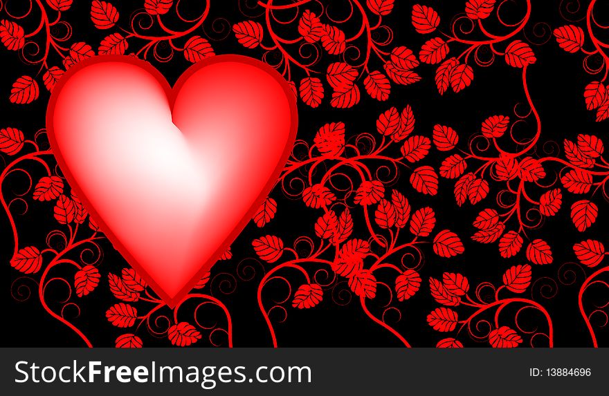 Floral valentines day background with hearts. Floral valentines day background with hearts