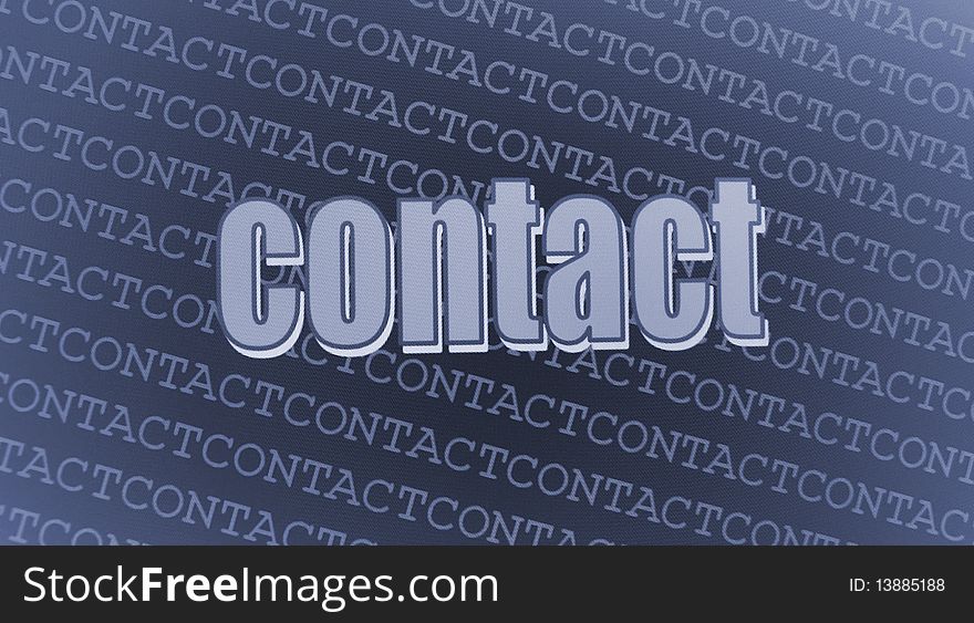 Contact button illustration with small contact text as background