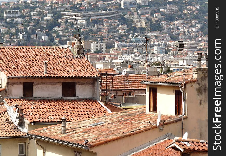 Skyline, Panorama over the city of Nice, South France. Skyline, Panorama over the city of Nice, South France