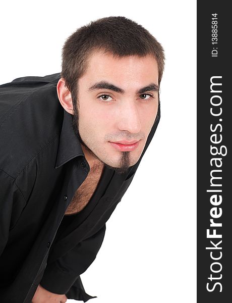 Portrait of handsome young guy, studio shot. Portrait of handsome young guy, studio shot