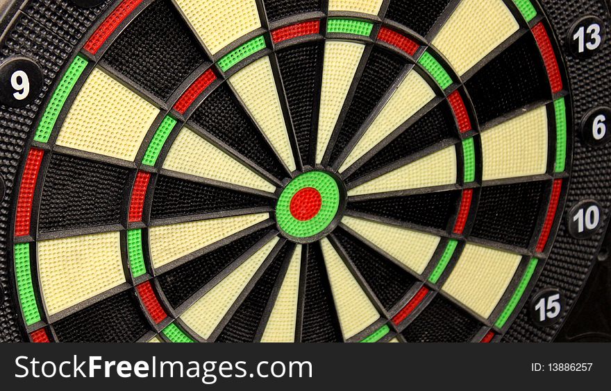 Target for darts with bull´s eye. Target for darts with bull´s eye