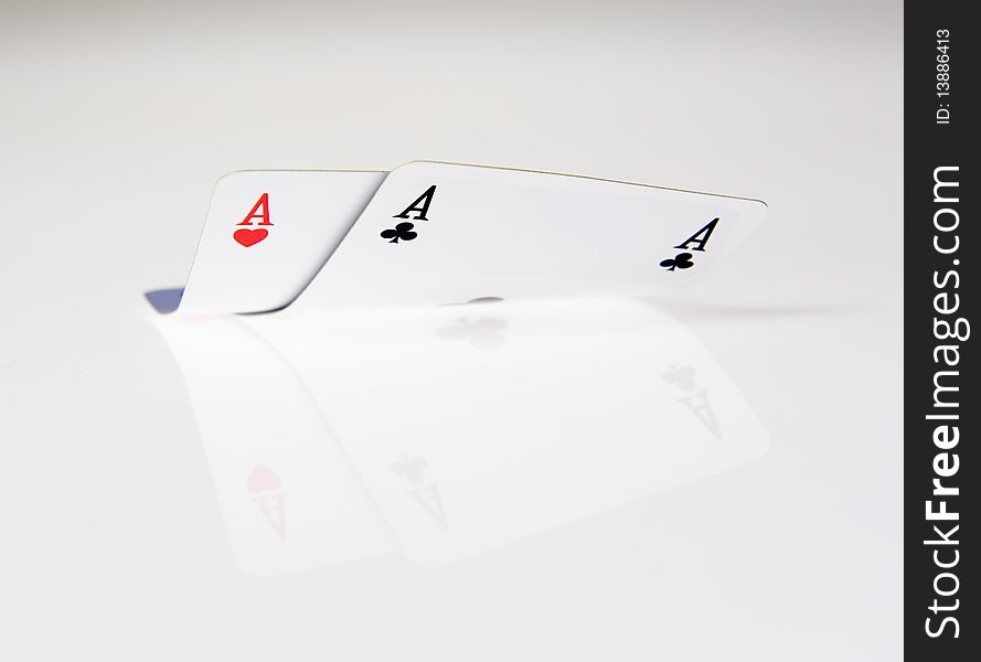 Two aces on a white background