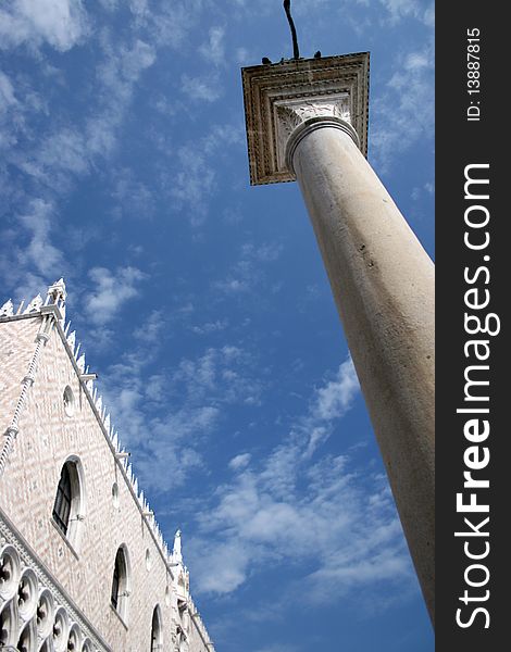 Gazing up at monuments in St Mark's Square, Venice. Gazing up at monuments in St Mark's Square, Venice