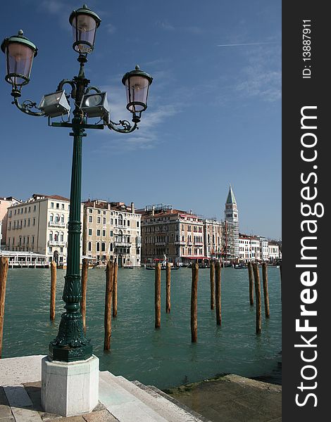 Mooring Posts In The Grand Canal, Venice