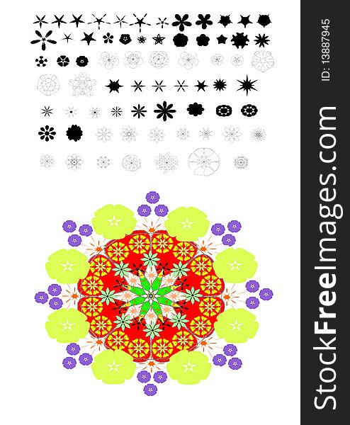 68 floral designs for universal use. Easy to create floral ornaments. 68 floral designs for universal use. Easy to create floral ornaments.