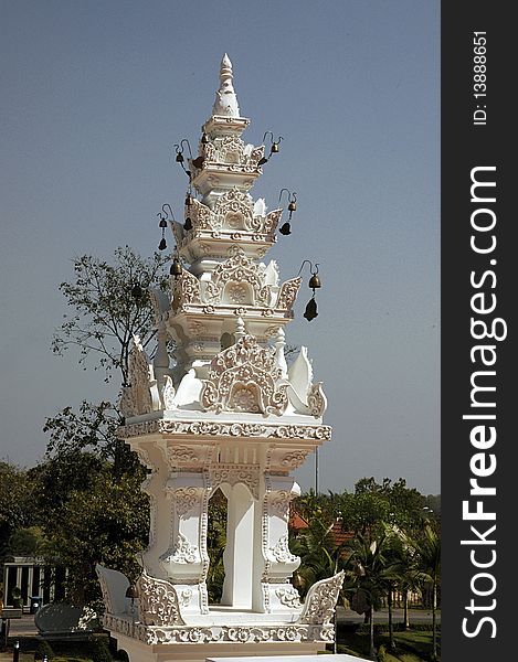 White Pagoda northern Thai art. White Pagoda northern Thai art.
