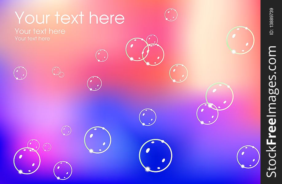 Magic soap bubble background,  illustration, AI file included