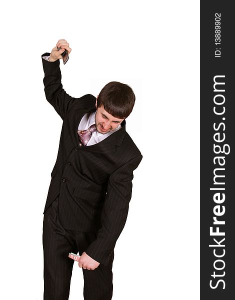 Angry Businessman with cell phone