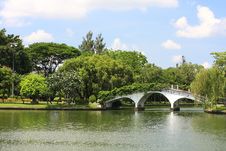 The Bridge In Public Park,Thailand Stock Images
