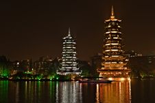 Sun And Moon Pagodas Royalty Free Stock Photos Sun And Moon Pagodas Royalty Free Stock Photos