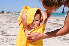 Little Girl On The Beach Royalty Free Stock Photo Little Girl On The Beach Royalty Free Stock Photo