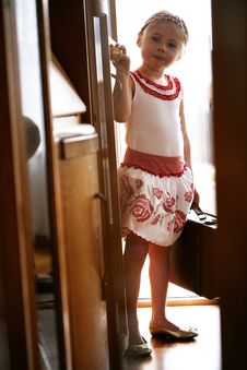 Little Girl Ready To Go On Vacation Stock Image Little Girl Ready To Go On Vacation Stock Image