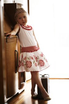 Little Girl Ready To Go On Vacation Stock Images Little Girl Ready To Go On Vacation Stock Images