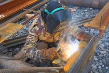 Welder In Mask Welding Construction Stock Photo Welder In Mask Welding Construction Stock Photo