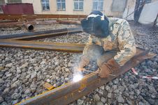 Welder In Mask Welding Construction Stock Photos Welder In Mask Welding Construction Stock Photos