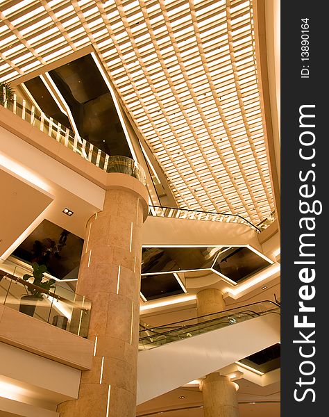 A Portrait of Interior Elevators and Ceiling Lights. A Portrait of Interior Elevators and Ceiling Lights