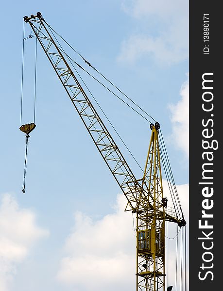 Crane on a background sky