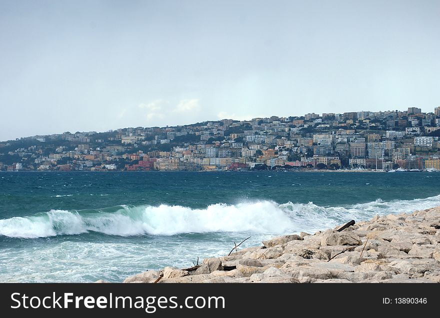 Castel dell'Ovo in the waterfront of Naples. Castel dell'Ovo in the waterfront of Naples