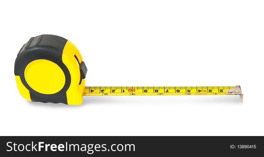 Tape-measure.  Isolated over white background  with clipping path