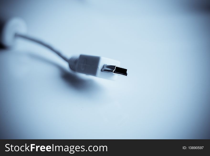 USB cable for a digital camera closeup