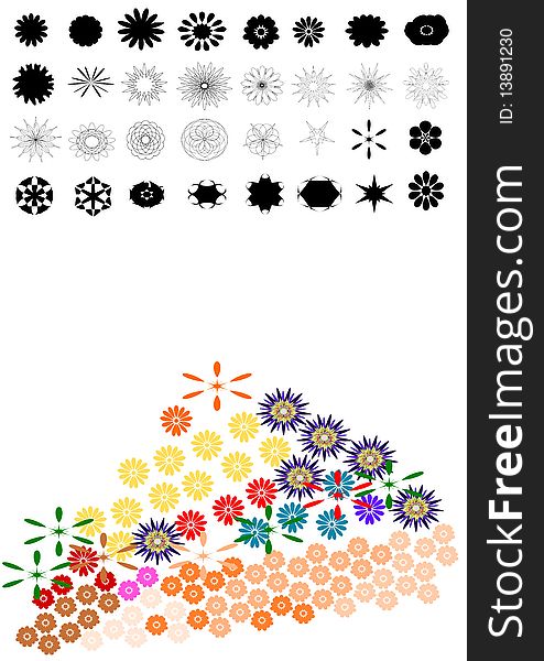 32 floral designs for universal use. Easy to create floral ornaments. 32 floral designs for universal use. Easy to create floral ornaments.
