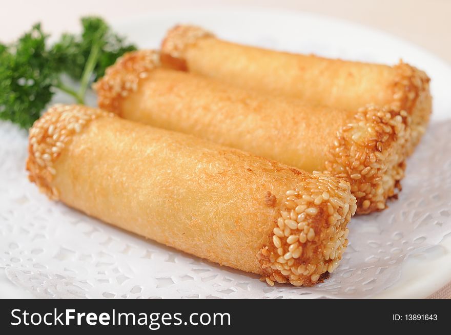 Chinese snack on a table