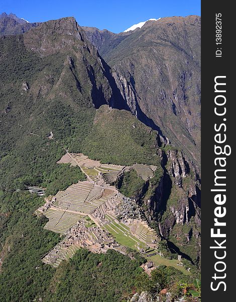 Aerial view of Machu Picchu